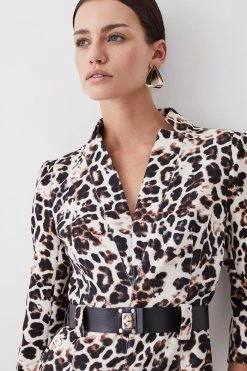 Karen Millen Petite Animal Printed Forever Midi Pencil Dress -Karen Millen shop petite animal printed forever midi pencil dress 2