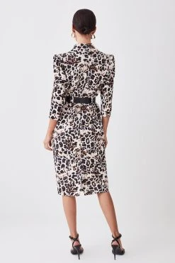 Karen Millen Petite Animal Printed Forever Midi Pencil Dress -Karen Millen shop petite animal printed forever midi pencil dress 3