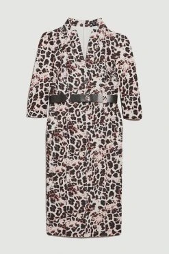 Karen Millen Petite Animal Printed Forever Midi Pencil Dress -Karen Millen shop petite animal printed forever midi pencil dress 4