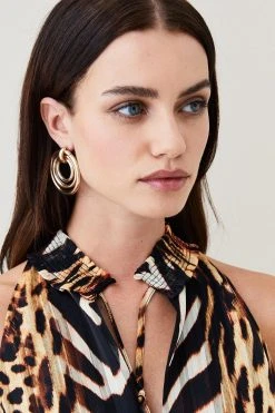 Karen Millen Petite Animal Shirred Halter Woven Blouse 9 Karen Millen Petite Animal Shirred Halter Woven Blouse -Karen Millen shop petite animal shirred halter woven blouse 2