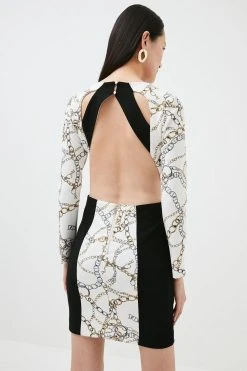 Karen Millen Petite Chain Figure Form Stretch Woven Mini -Karen Millen shop petite chain figure form stretch woven mini 2
