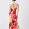 Karen Millen Petite Floral Print Halter Jersey Maxi Dress -Karen Millen shop petite floral print halter jersey maxi dress