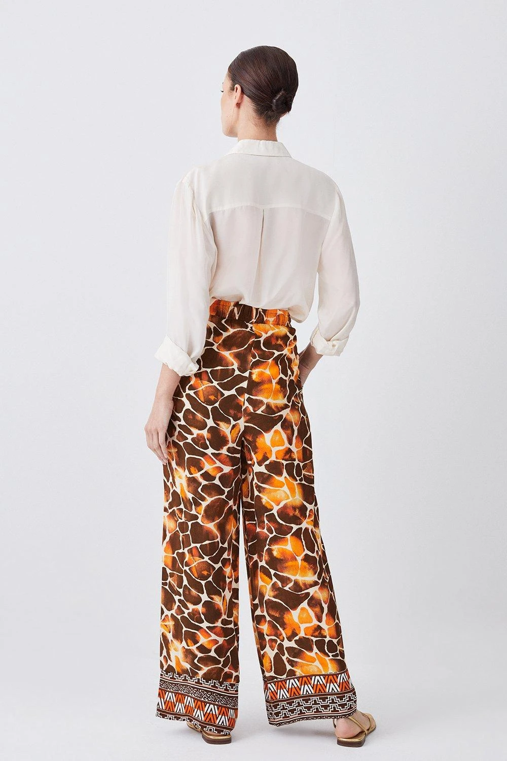 Karen Millen Petite Mixed Animal Woven Wide Leg Trouser 7 Karen Millen Petite Mixed Animal Woven Wide Leg Trouser - Image 5