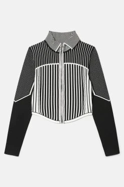 Karen Millen Petite Mono Zip Through Sporty Jacket -Karen Millen shop petite mono zip through sporty jacket 4