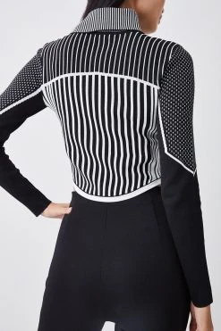 Karen Millen Petite Mono Zip Through Sporty Jacket -Karen Millen shop petite mono zip through sporty jacket 6