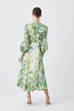 Karen Millen Petite Trailing Floral Woven Plunge Maxi Dress -Karen Millen shop petite trailing floral woven plunge maxi dress 3