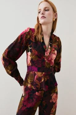 Karen Millen Photographic Floral Woven Blouse -Karen Millen shop photographic floral woven blouse 3