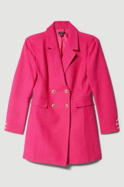 Karen Millen Boucle Double Breasted Long Sleeve Blazer Mini Dress