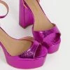 Karen Millen Croc Metallic 70s Platform Sandal -Karen Millen shop pink croc metallic 70s platform sandal
