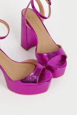 Karen Millen Croc Metallic 70s Platform Sandal