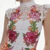 Karen Millen Guipure Lace Floral Embroidered Mini Dress 2 Karen Millen Guipure Lace Floral Embroidered Mini Dress -Karen Millen shop pink guipure lace floral embroidered mini dress