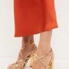 Karen Millen Leather Strappy Block Heel -Karen Millen shop pink leather strappy block heel