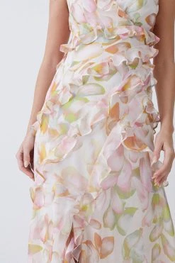 Karen Millen Petite Floral Chiffon Corsage Ruffle Slip Maxi Dress 13 Karen Millen Petite Floral Chiffon Corsage Ruffle Slip Maxi Dress -Karen Millen shop pink petite floral chiffon corsage ruffle slip maxi dress 5