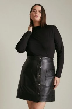 Karen Millen Plus Size Funnel Neck Long Sleeve Viscose Blend Jersey Top -Karen Millen shop pink plus size funnel neck long sleeve viscose blend jersey top 3