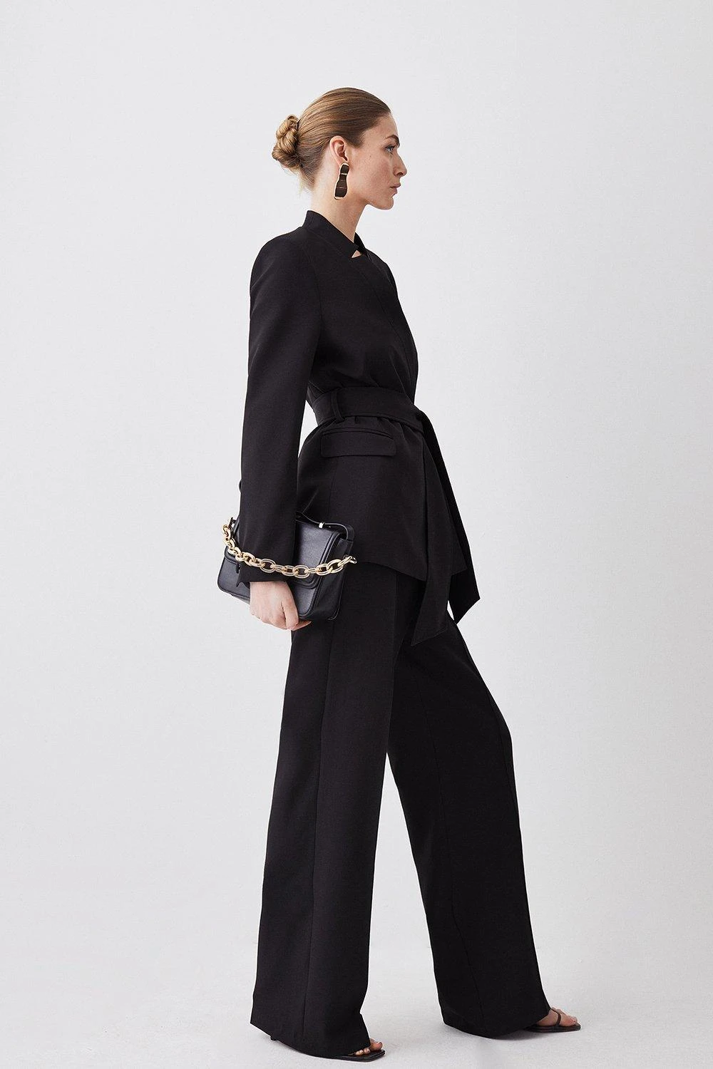 Karen Millen Stretch Cady High Rise Wide Leg Trouser 5 Karen Millen Stretch Cady High Rise Wide Leg Trouser - Image 3