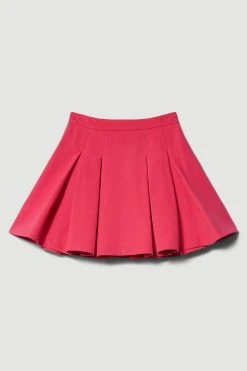 Karen Millen Tailored Pleated Full Mini Skirt -Karen Millen shop pink tailored pleated full mini skirt 2