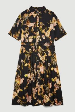 Karen Millen Plus Size Floral Premium Linen Woven Shirt Dress 9 Karen Millen Plus Size Floral Premium Linen Woven Shirt Dress -Karen Millen shop plus size floral premium linen woven shirt dress 2