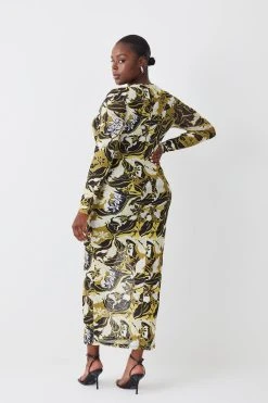 Karen Millen Plus Size Floral Print Mesh Jersey Midaxi Dress -Karen Millen shop plus size floral print mesh jersey midaxi dress 2