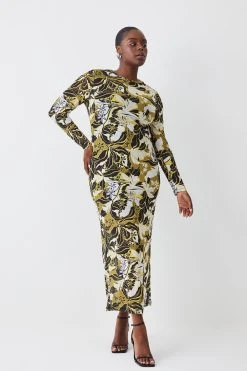 Karen Millen Plus Size Floral Print Mesh Jersey Midaxi Dress -Karen Millen shop plus size floral print mesh jersey midaxi dress 4