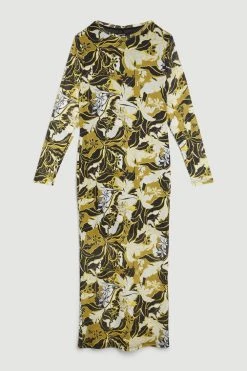 Karen Millen Plus Size Floral Print Mesh Jersey Midaxi Dress -Karen Millen shop plus size floral print mesh jersey midaxi dress 5