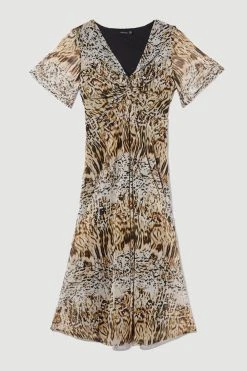 Karen Millen Plus Size Snake Print Mesh Jersey Midaxi Dress -Karen Millen shop plus size snake print mesh jersey midaxi dress 1 2