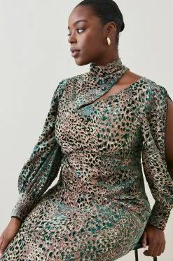 Karen Millen Plus Size Velvet Animal Devoure Woven Maxi Dress 9 Karen Millen Plus Size Velvet Animal Devoure Woven Maxi Dress -Karen Millen shop plus size velvet animal devoure woven maxi dress 2