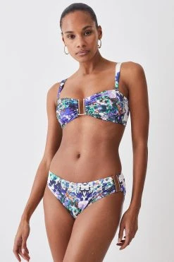Karen Millen Mirror Print Gold Trim Bikini Bottoms 9 Karen Millen Mirror Print Gold Trim Bikini Bottoms -Karen Millen shop purple mirror print gold trim bikini bottoms 2
