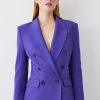 Karen Millen Petite Clean Tailored Double Breasted Blazer 2 Karen Millen Petite Clean Tailored Double Breasted Blazer -Karen Millen shop purple petite clean tailored double breasted blazer
