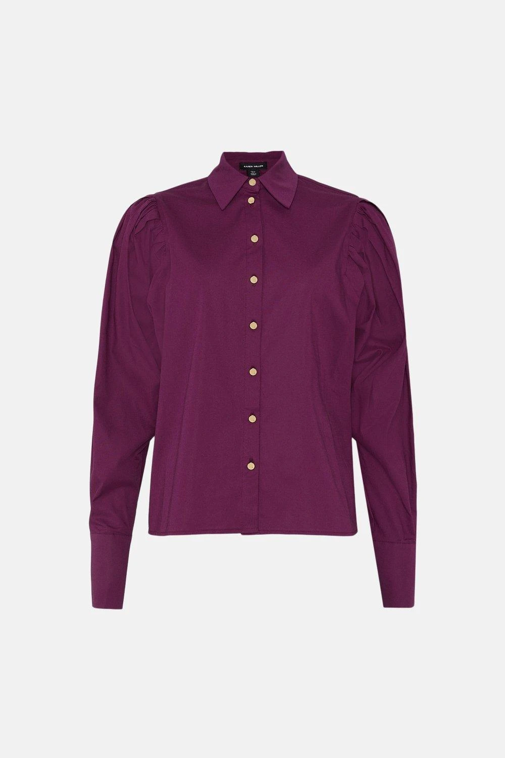 Karen Millen Poplin Pleat Drama Sleeve Woven Shirt 4 Karen Millen Poplin Pleat Drama Sleeve Woven Shirt - Image 2