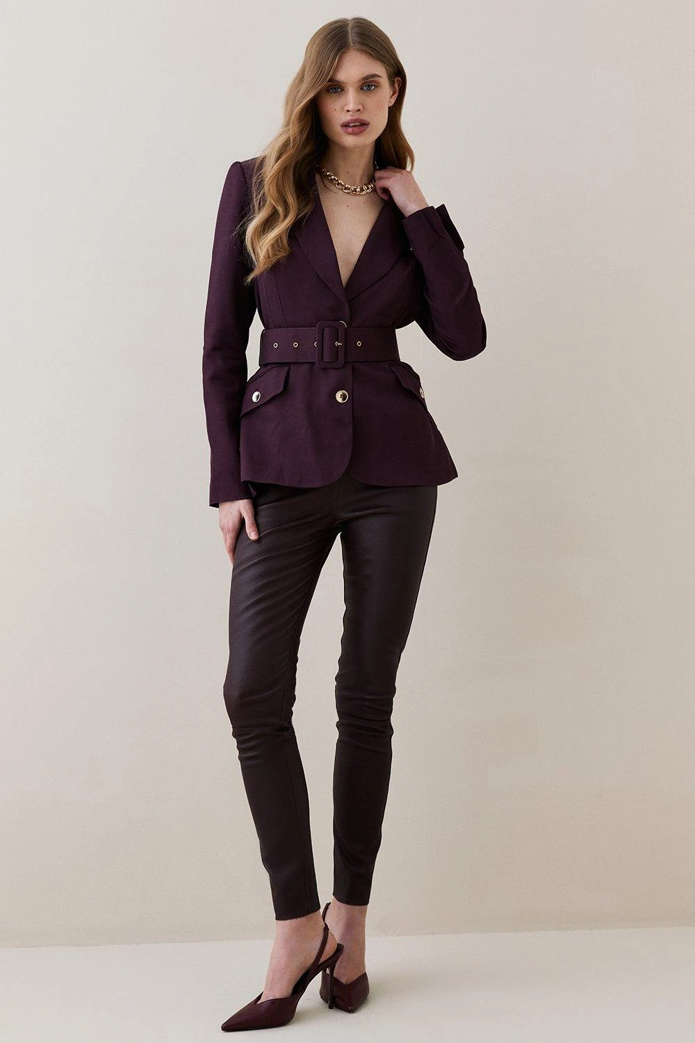 Karen Millen Utility Viscose Twill Button Detail Jacket 4 Karen Millen Utility Viscose Twill Button Detail Jacket - Image 2