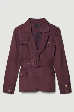 Karen Millen Utility Viscose Twill Button Detail Jacket 9 Karen Millen Utility Viscose Twill Button Detail Jacket -Karen Millen shop purple utility viscose twill button detail jacket 2