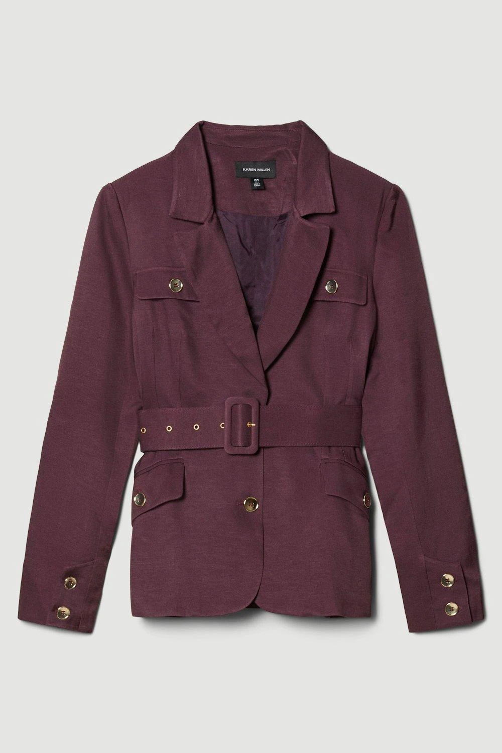 Karen Millen Utility Viscose Twill Button Detail Jacket 5 Karen Millen Utility Viscose Twill Button Detail Jacket - Image 3