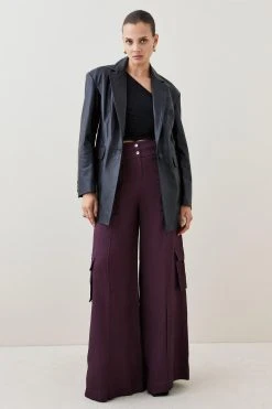 Karen Millen Utility Viscose Twill Combat Trouser