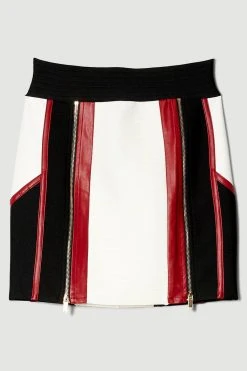 Karen Millen Bandage Knit Mini Skirt -Karen Millen shop red bandage knit mini skirt 2