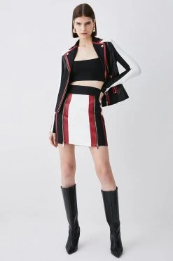 Karen Millen Bandage Knit Mini Skirt -Karen Millen shop red bandage knit mini skirt 3