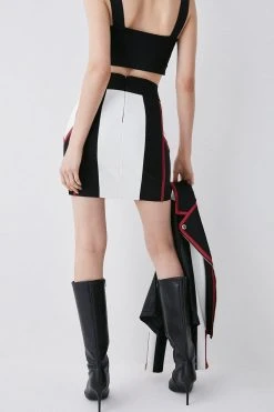 Karen Millen Bandage Knit Mini Skirt -Karen Millen shop red bandage knit mini skirt 4