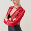 Karen Millen Baroque Hotfix Cropped Knit Jacket