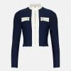 Karen Millen Contrast Zip Pocket Bandage Knit Jacket