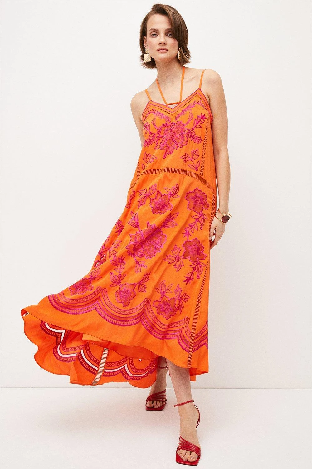 Karen Millen Petite Embroidered Strappy Midi Dress 5 Karen Millen Petite Embroidered Strappy Midi Dress - Image 3