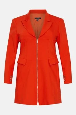 Karen Millen Plus Size Corset Waist Blazer Mini Dress 7 Karen Millen Plus Size Corset Waist Blazer Mini Dress -Karen Millen shop red plus size corset waist blazer mini dress 1 1