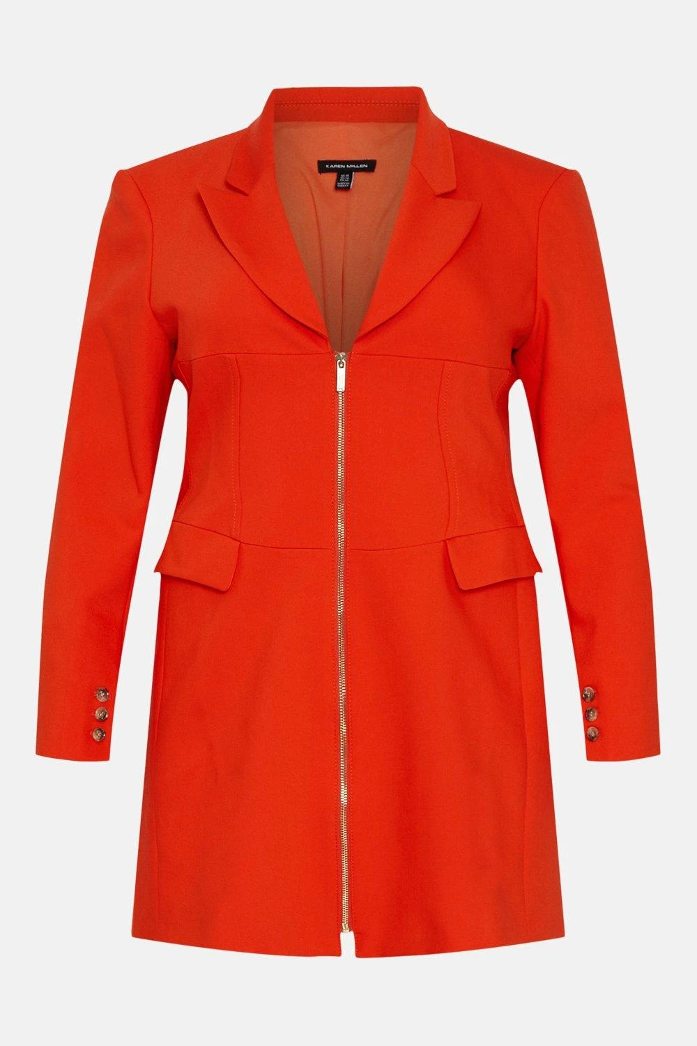 Karen Millen Plus Size Corset Waist Blazer Mini Dress 4 Karen Millen Plus Size Corset Waist Blazer Mini Dress - Image 2