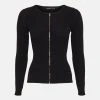 Karen Millen Rib Zip Through Cardigan -Karen Millen shop red rib zip through cardigan
