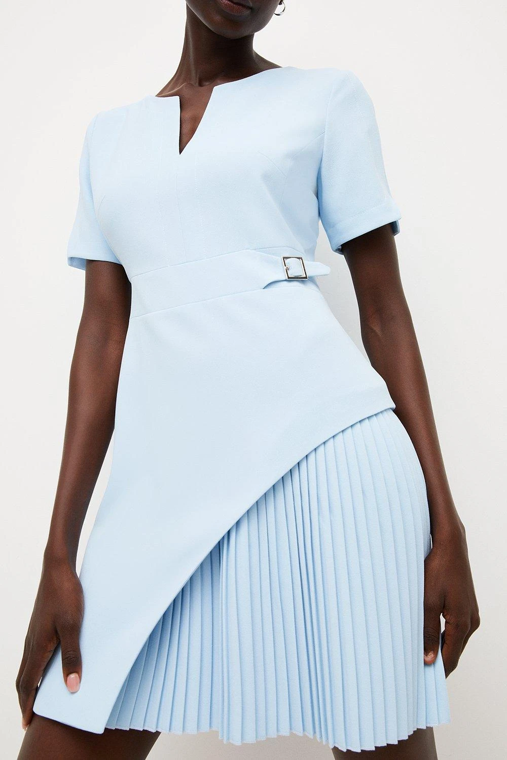 Karen Millen Tailored Military Pleat Short Sleeve Mini Dress 5 Karen Millen Tailored Military Pleat Short Sleeve Mini Dress - Image 3