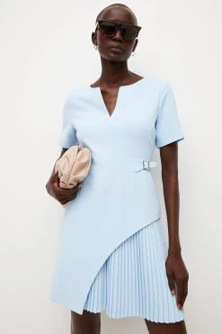 Karen Millen Tailored Military Pleat Short Sleeve Mini Dress 9 Karen Millen Tailored Military Pleat Short Sleeve Mini Dress -Karen Millen shop red tailored military pleat short sleeve mini dress 3