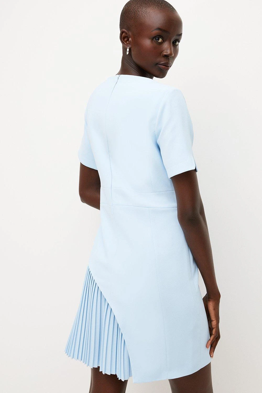 Karen Millen Tailored Military Pleat Short Sleeve Mini Dress 3 Karen Millen Tailored Military Pleat Short Sleeve Mini Dress