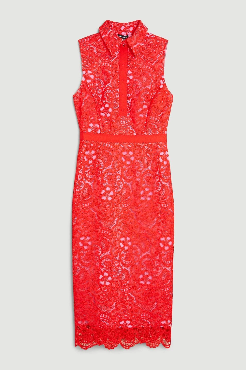 Karen Millen The Founder Lace Woven Midi Dress 6 Karen Millen The Founder Lace Woven Midi Dress - Image 4