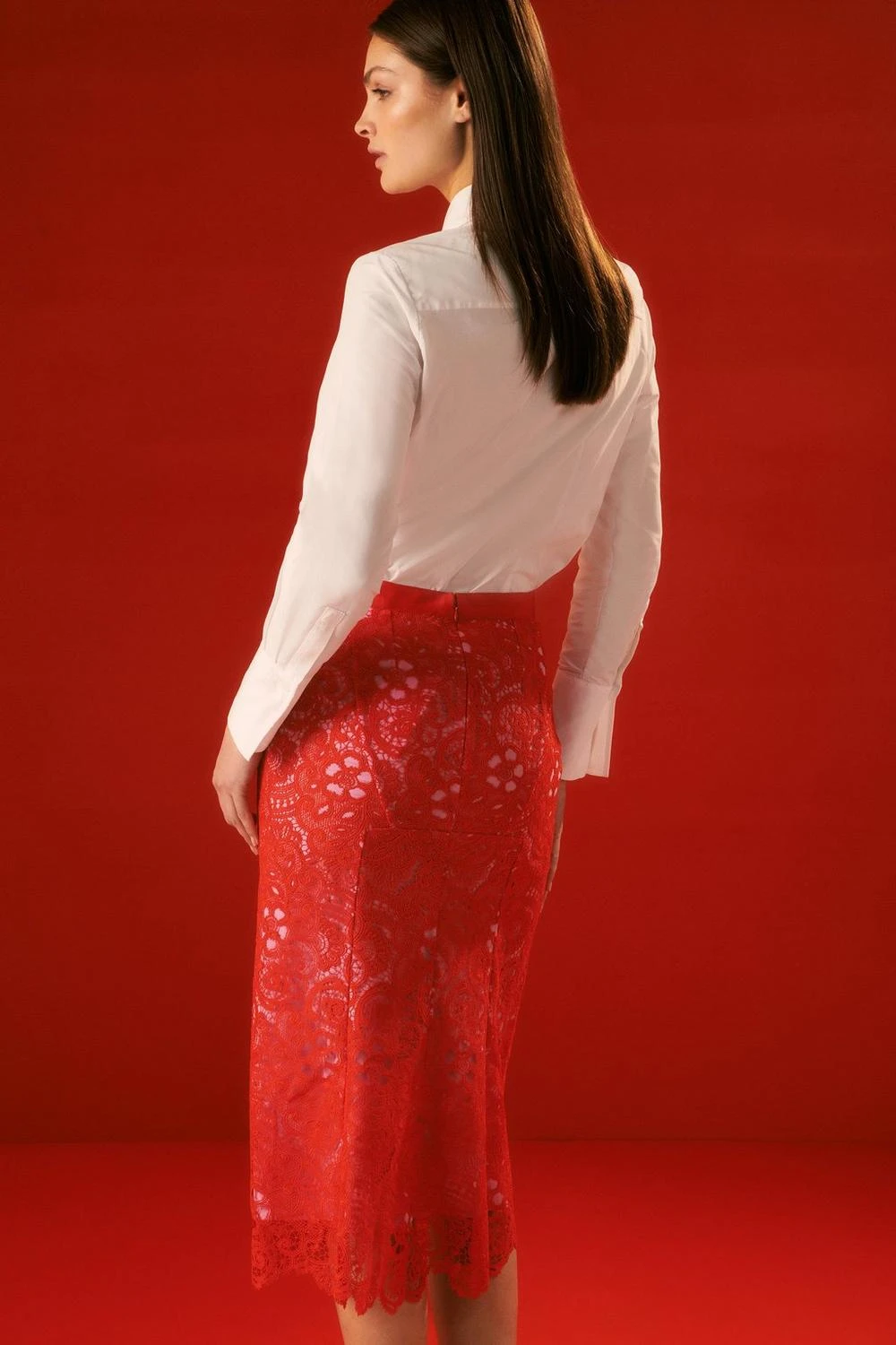 Karen Millen The Founder Lace Woven Skirt 3 Karen Millen The Founder Lace Woven Skirt