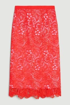 Karen Millen The Founder Lace Woven Skirt 11 Karen Millen The Founder Lace Woven Skirt -Karen Millen shop red the founder lace woven skirt 1 3