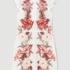 Karen Millen Rose Guipure Lace Embroidered Mini Dress -Karen Millen shop rose guipure lace embroidered mini dress