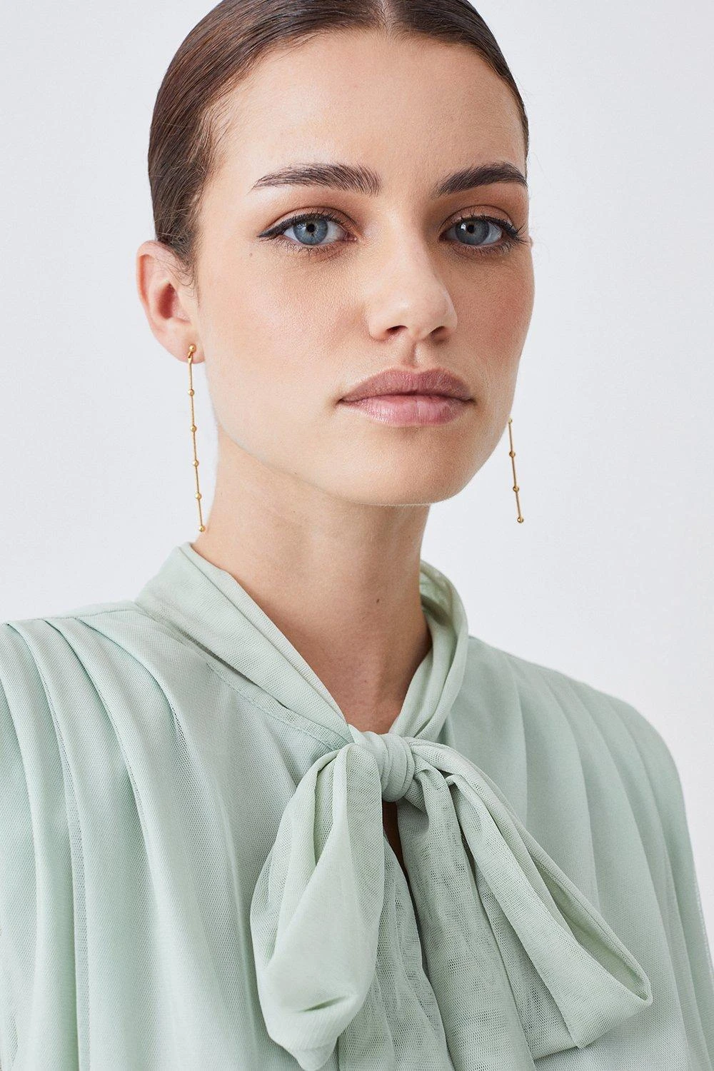 Karen Millen Lydia Millen Petite Mesh Sweeping Pussy Bow Woven Maxi Dress 6 Karen Millen Lydia Millen Petite Mesh Sweeping Pussy Bow Woven Maxi Dress - Image 4